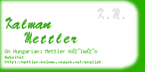 kalman mettler business card